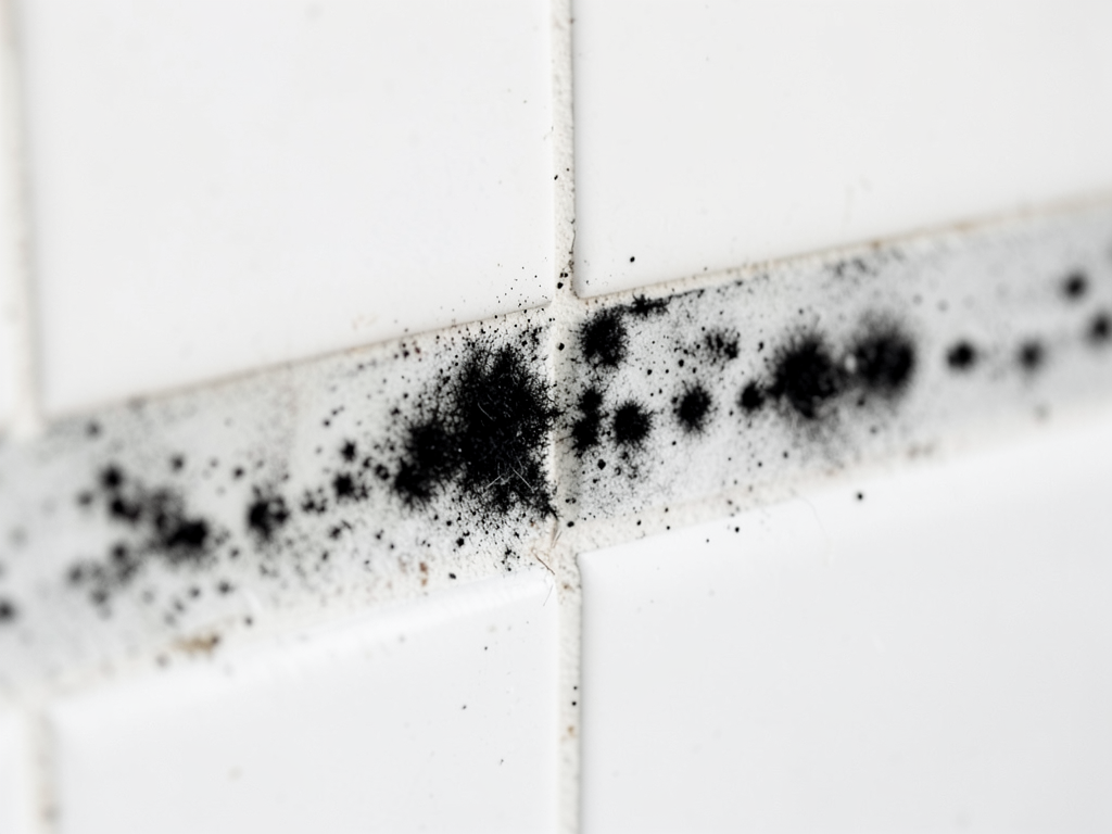 Cleaning mold from bathroom tile grout after a heavy leak in your Cranston home