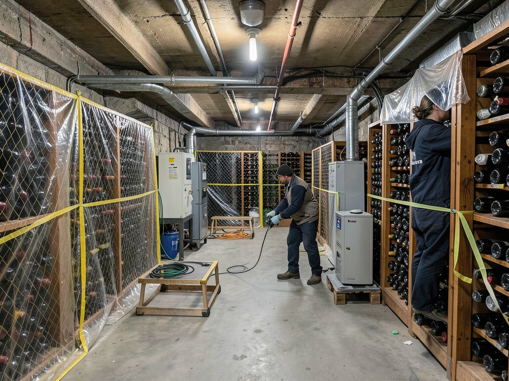 Protecting a basement wine cellar from moisture and mold in a Wayland Square home