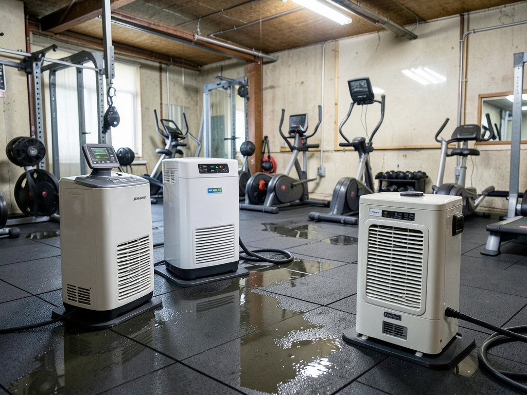 Protecting rubber flooring and home gym equipment from a basement leak in Warwick