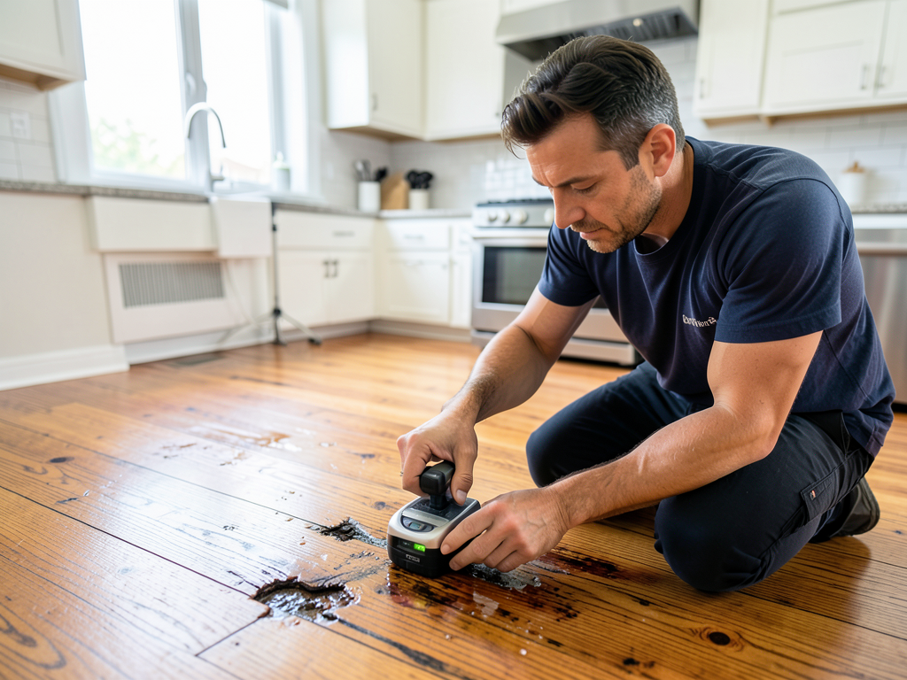 Repairing the damage from a leaking refrigerator w