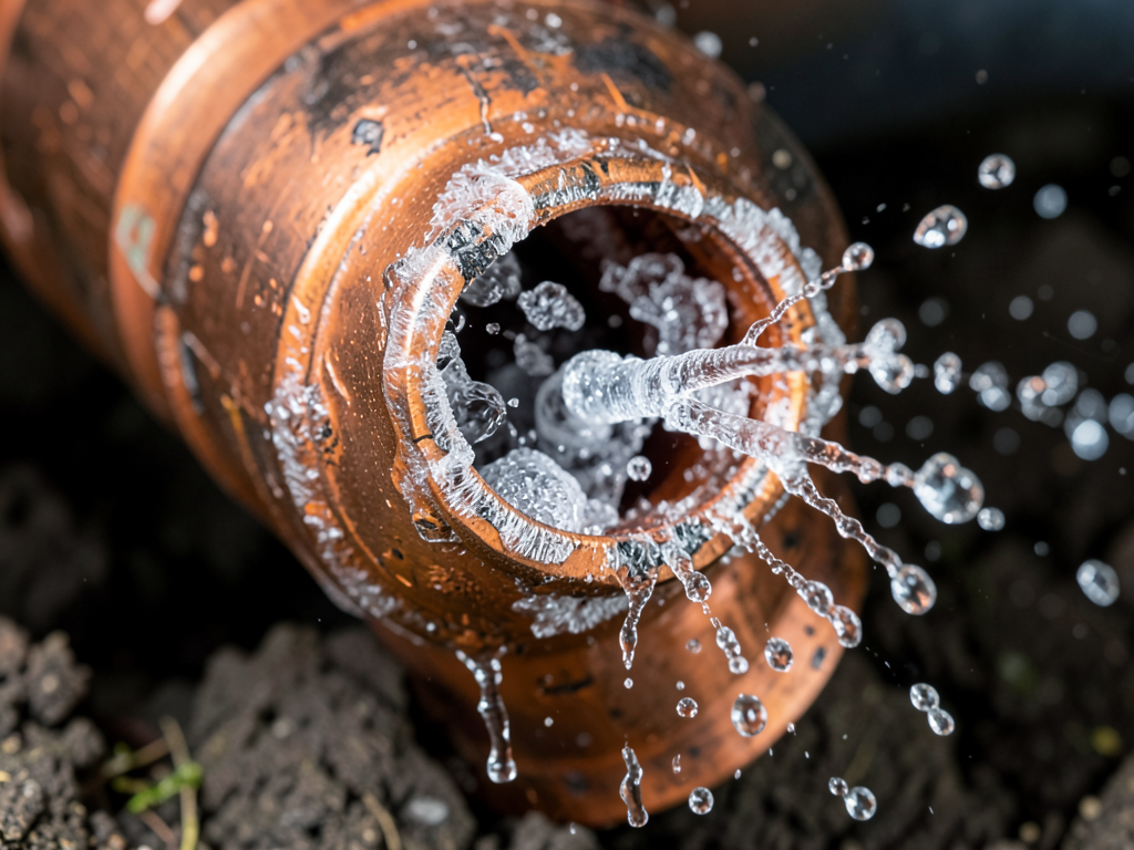 What happens when a frozen pipe bursts inside a crawl space in your Lincoln neighborhood home